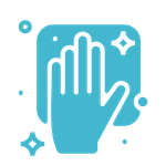 icon showing manual cleaning