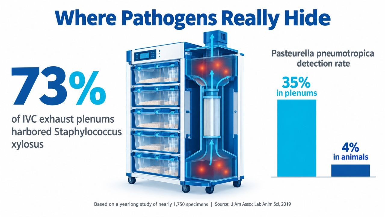 73% of IVC plenums harbored Staphylococcus
