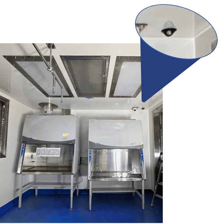 CURIS biodecontamination integration into cleanroom lab.