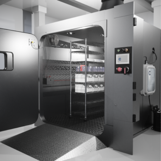 modular or integrated decontamination for material transfer