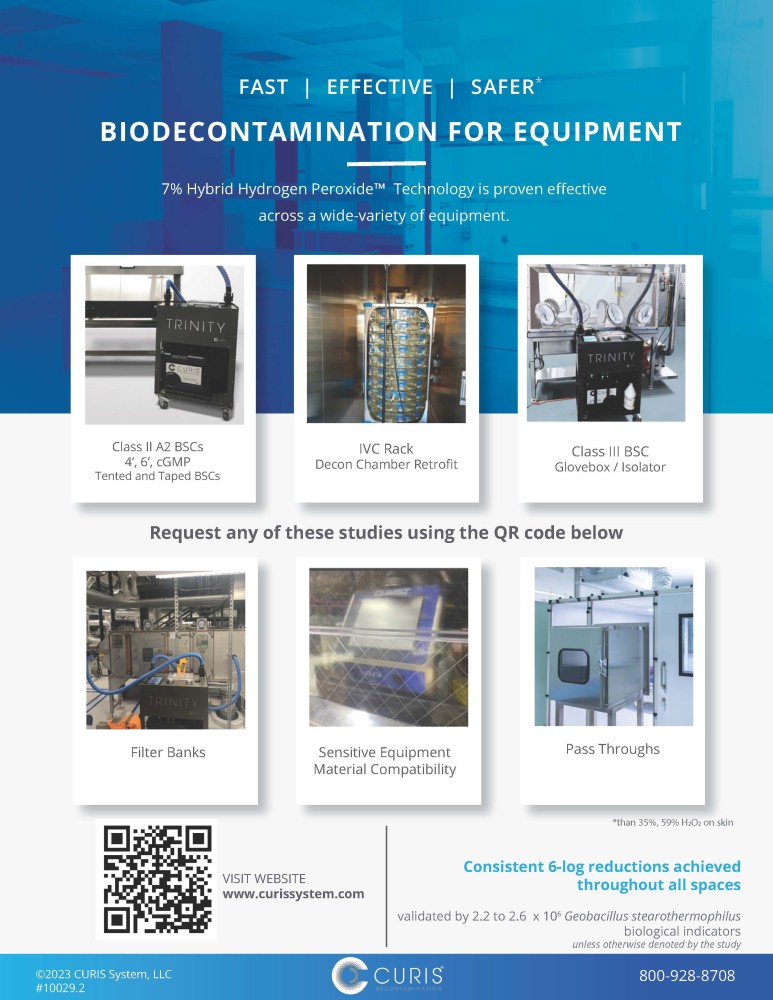 CURIS biodecontamination is fact-based, science-driven, with studies proving its efficacy and use.